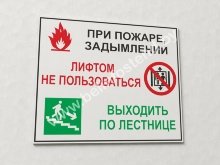 Знак Порядок действий при пожаре или задымлении (арт. ЕА16)