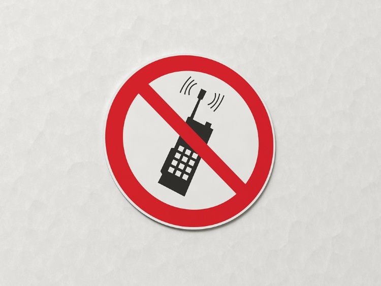 Знак Запрещается пользоваться мобильными телефонами (арт. ЕК22)