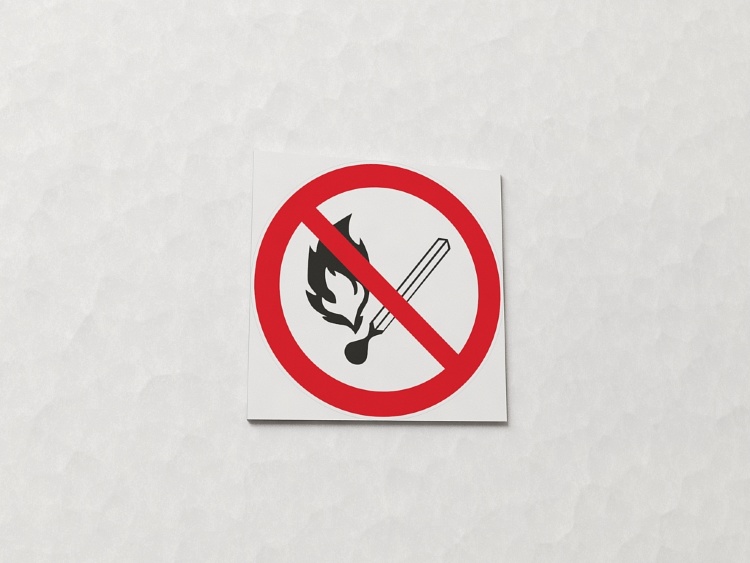 Знак Запрещается пользоваться открытым огнем и курить (арт. ЕС2)