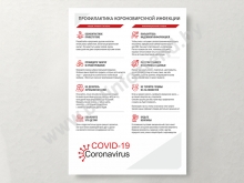Плакат информационный "Рекомендации по профилактике коронавирусной инфекции COVID-19 v.4"