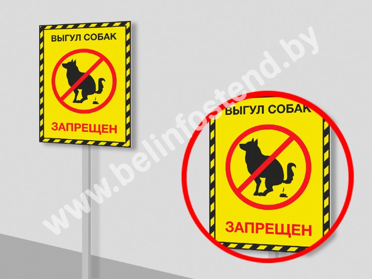 Табличка «Выгул собак запрещён» на ножке (арт. ДН10)